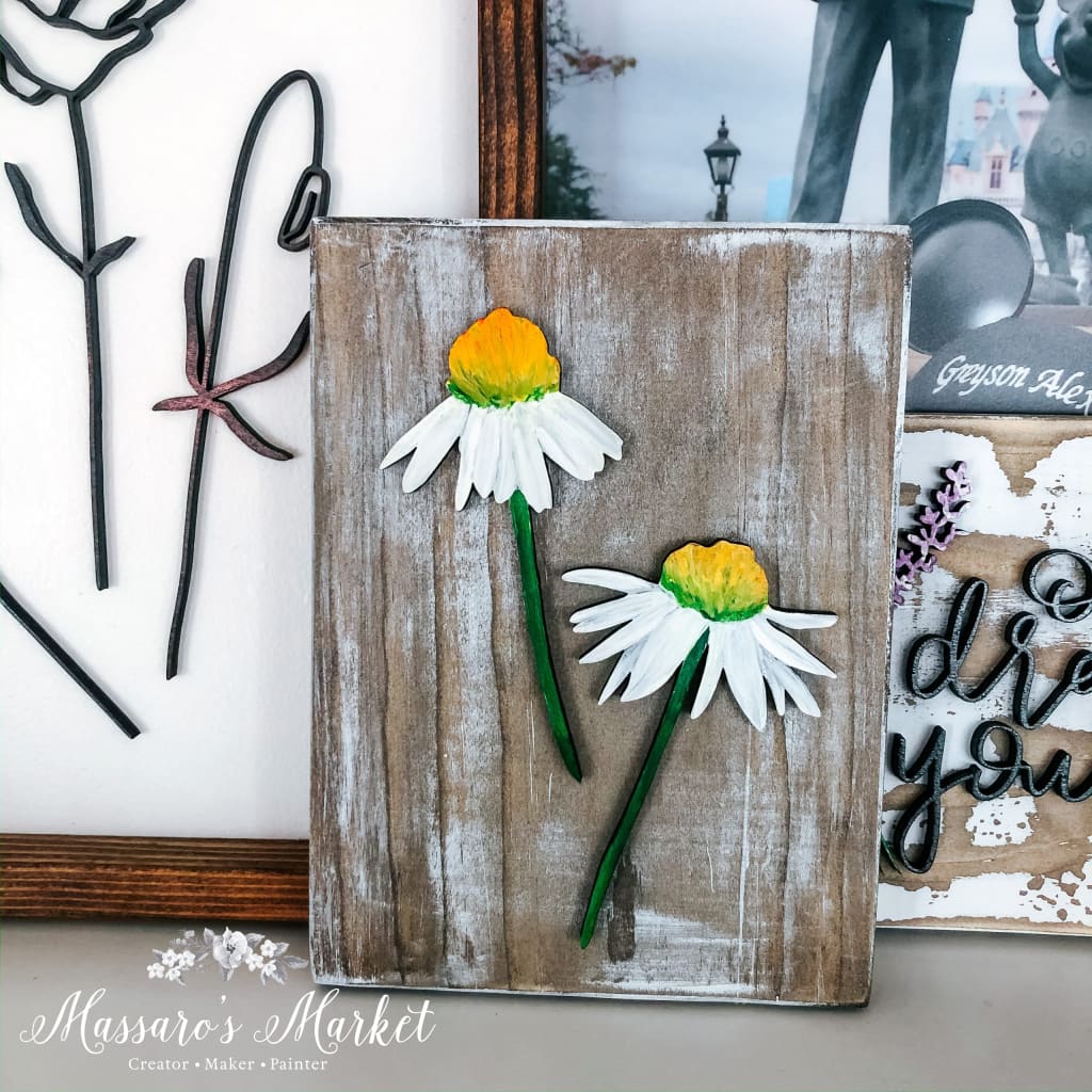 Daisy ..- Floral Wood Sign Laser Cut Hand Painted Home Decor