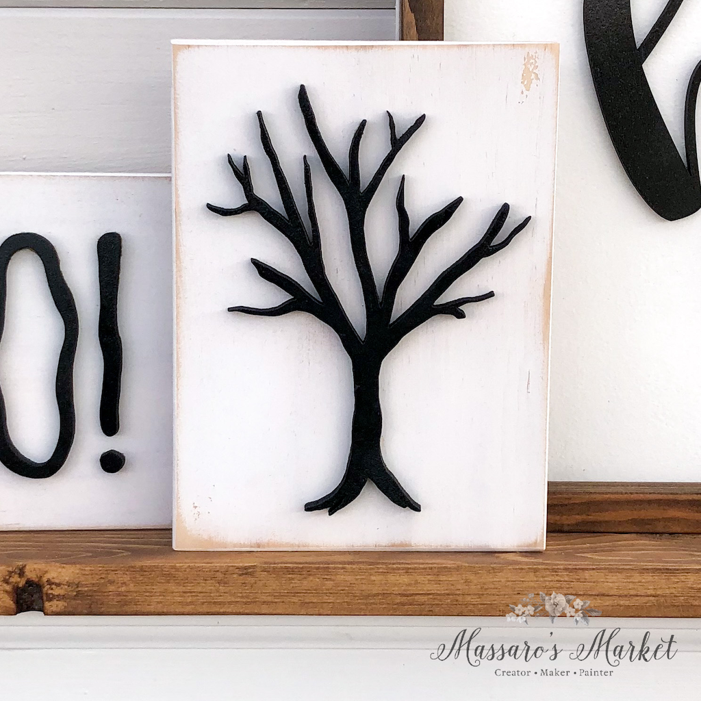 Spooky Tree, Black and White Halloween Decor