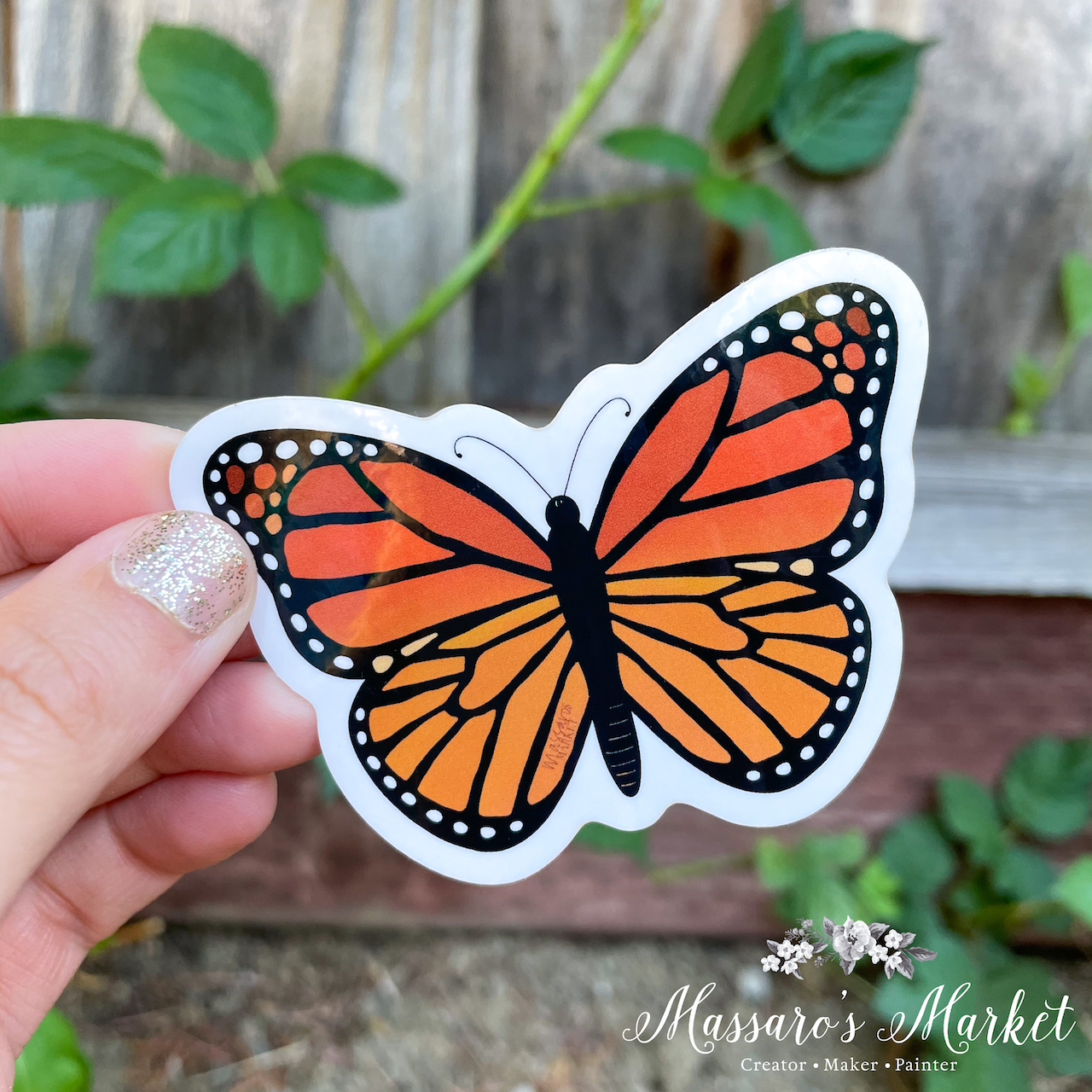 Butterfly, Monarch-Vinyl Sticker, UV and Water Proof