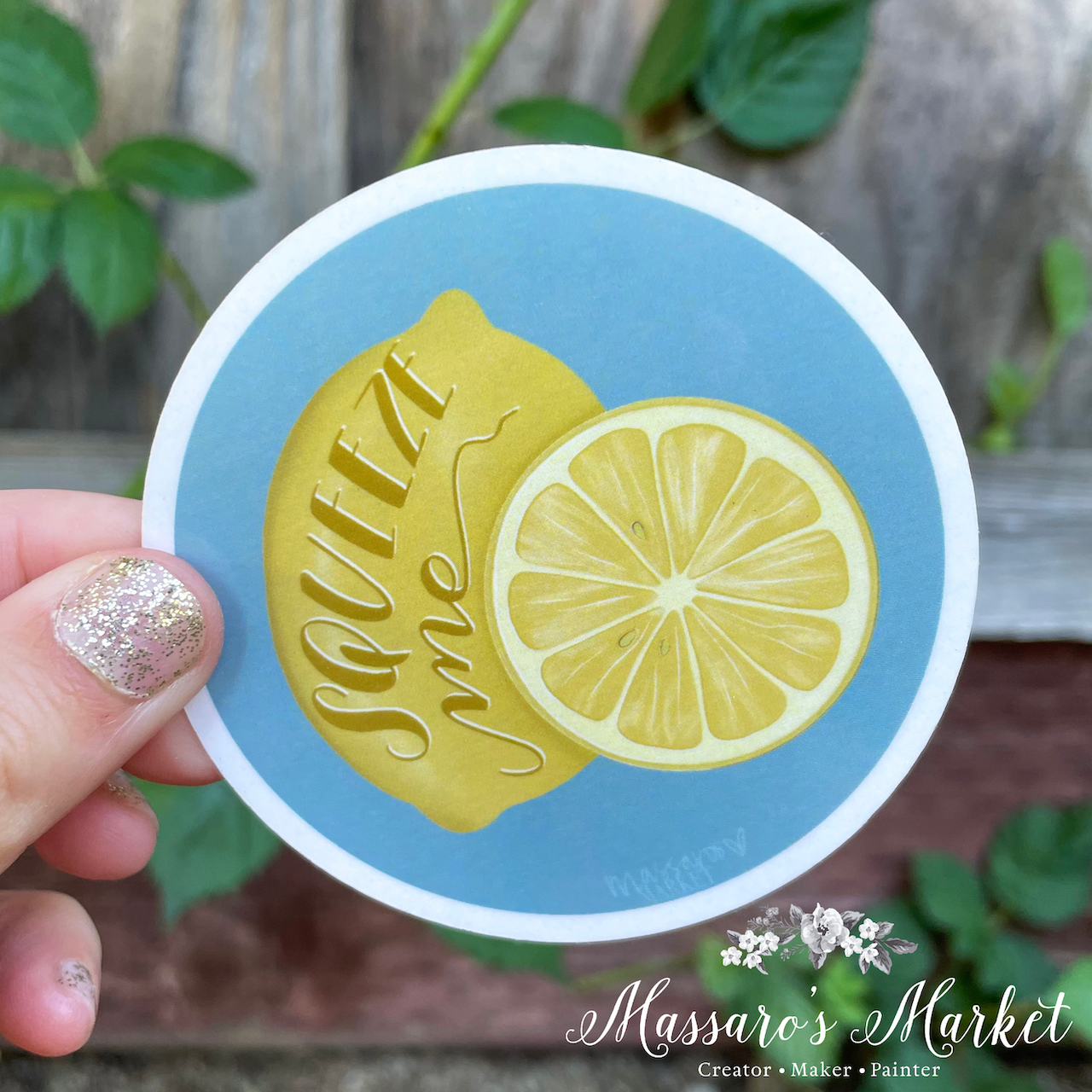 Squeeze Me- Punny Stickers, Lemons-Vinyl Sticker, UV and Water Proof