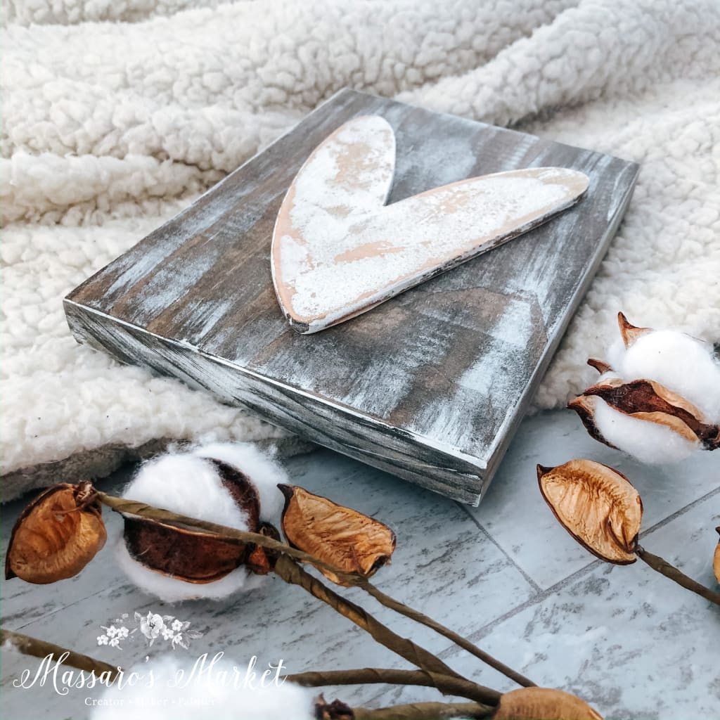 Chippy Heart- Vintage Sign Paint Laser Cut Shelf Decor Home Decor