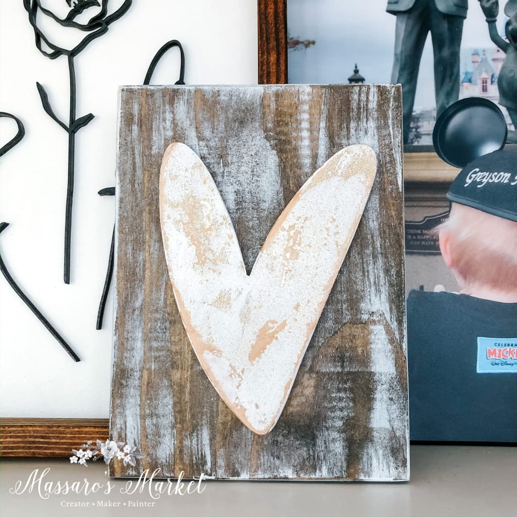 Chippy Heart- Vintage Sign Paint Laser Cut Shelf Decor Home Decor