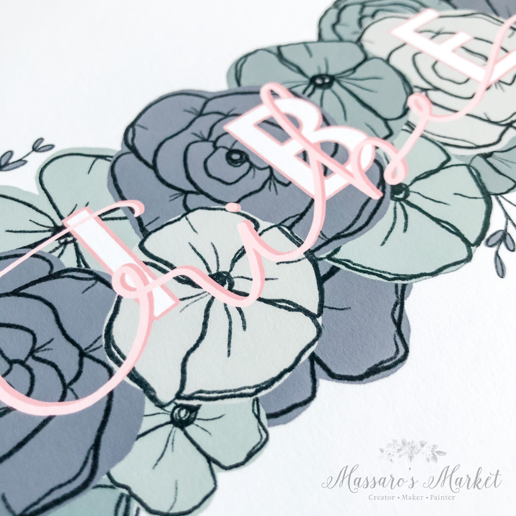 Vibe Tribe, Good Vibes Only, Pastel Floral, Art Print, Wall Art