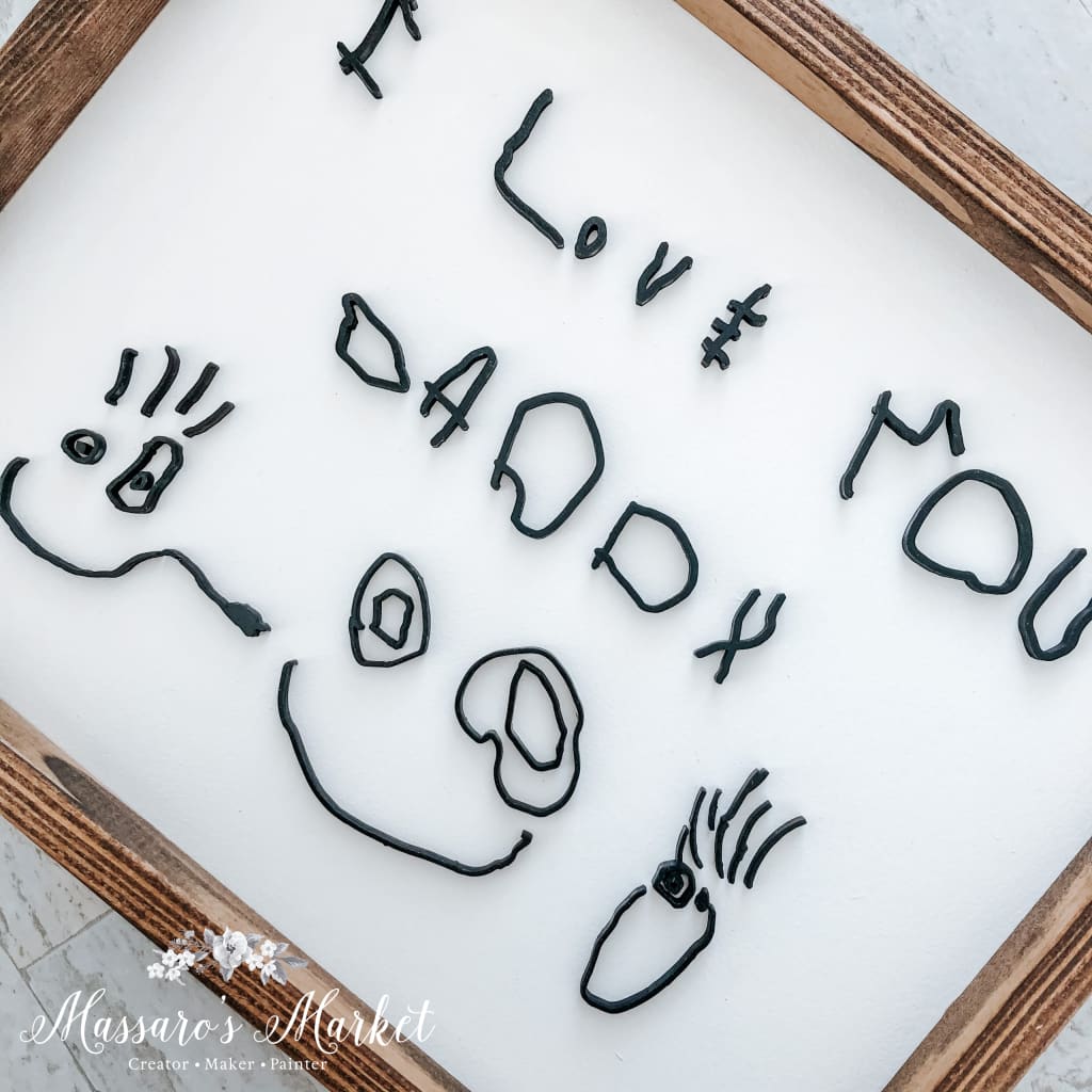 Custom Kids Art-B&w- Laser Cut Sign Piece