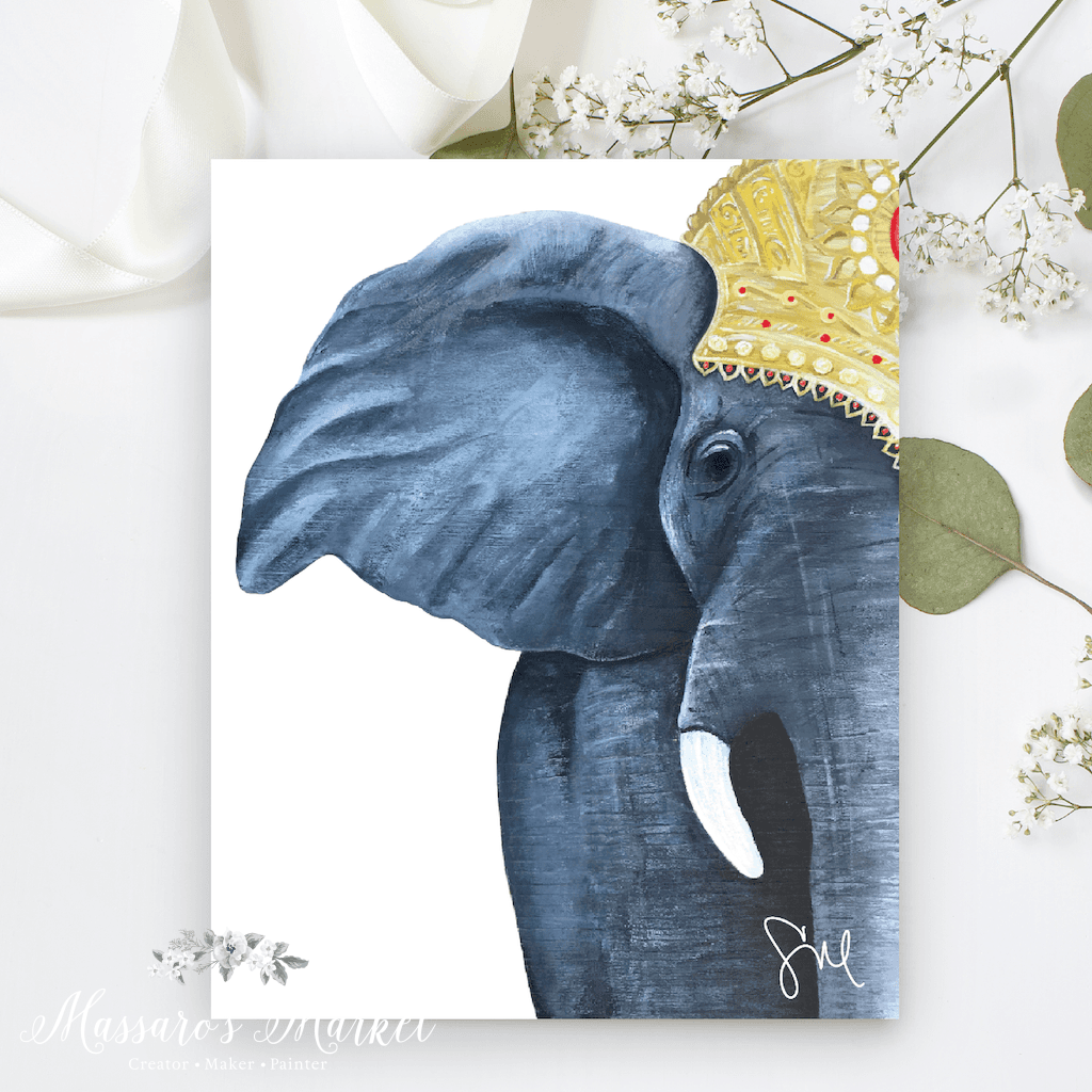 Elephant Queen Headpiece Art Print Of Original Painting Prints