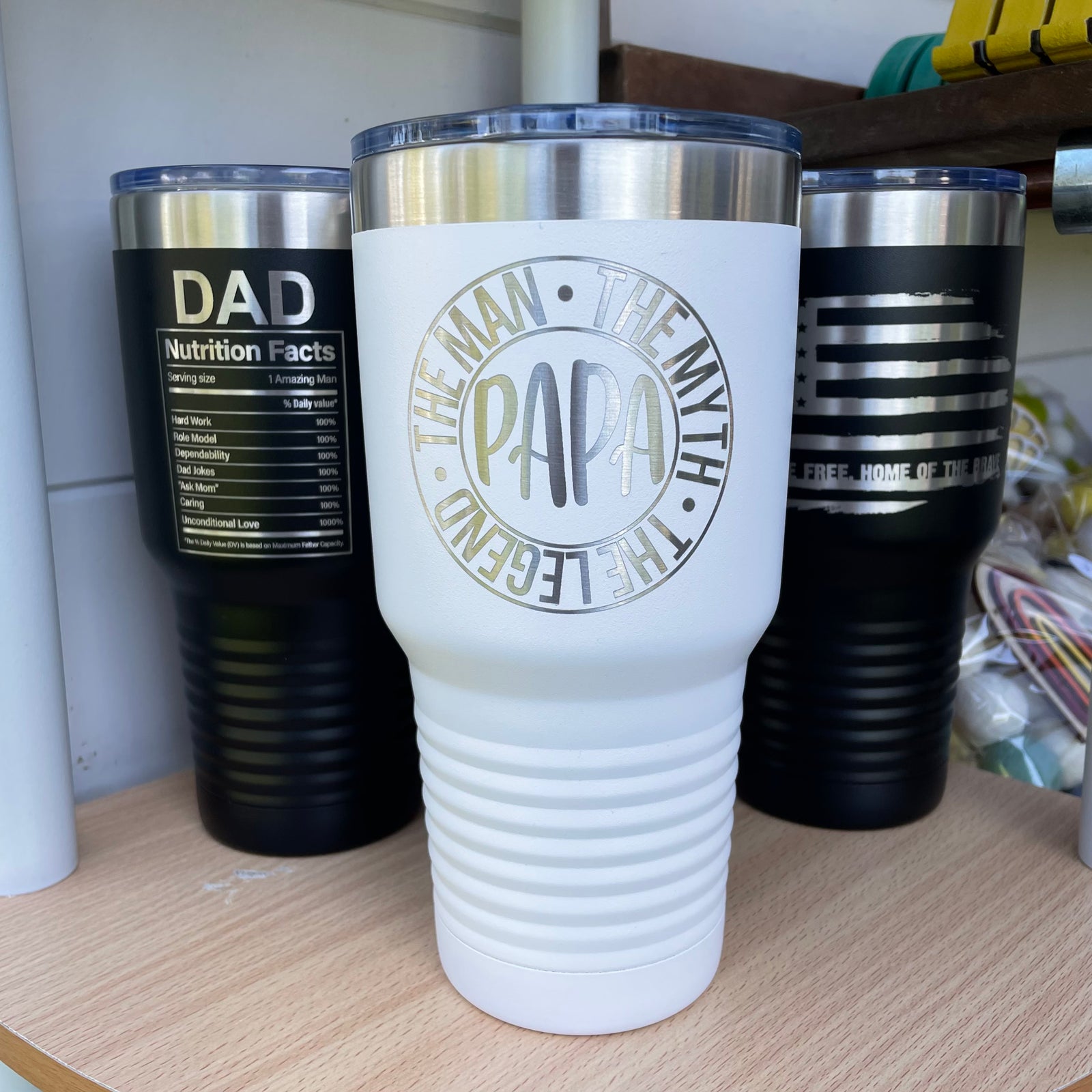 PAPA, The man • The Myth • The legend, 30oz Engraved Tumbler
