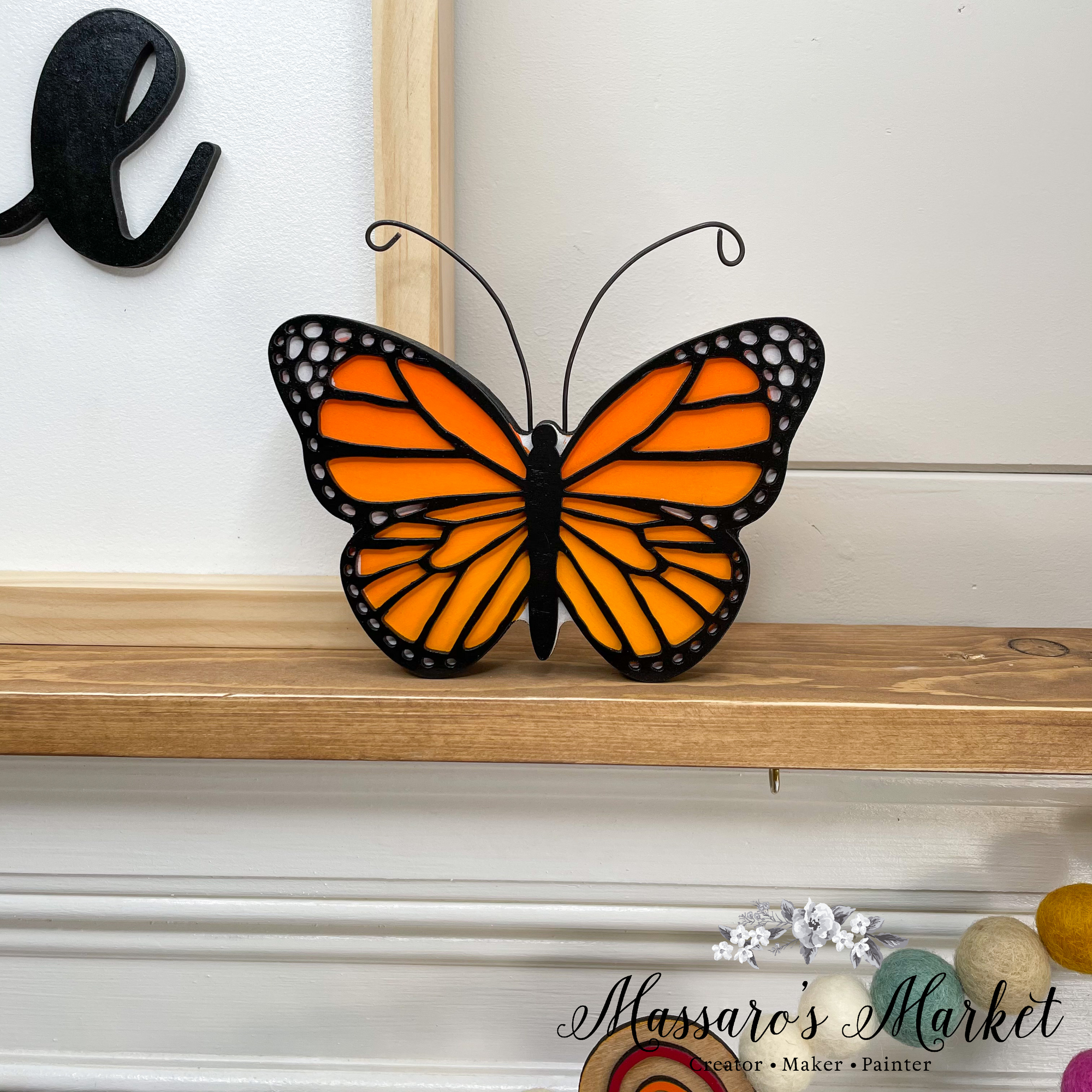 Monarch Butterfly- Free Standing, with metal detail