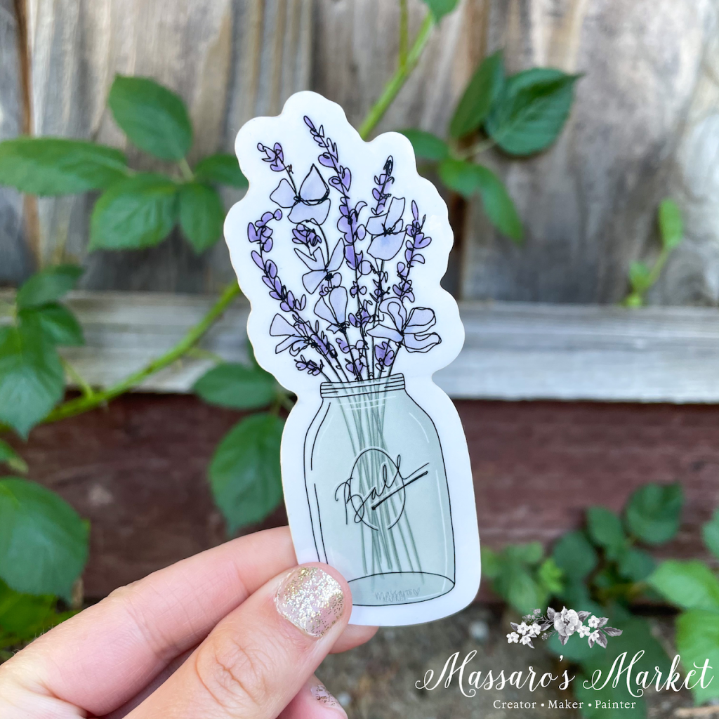 Lavender Bouquet-Vinyl Sticker Floral Uv And Water Proof Vinyl Sticker