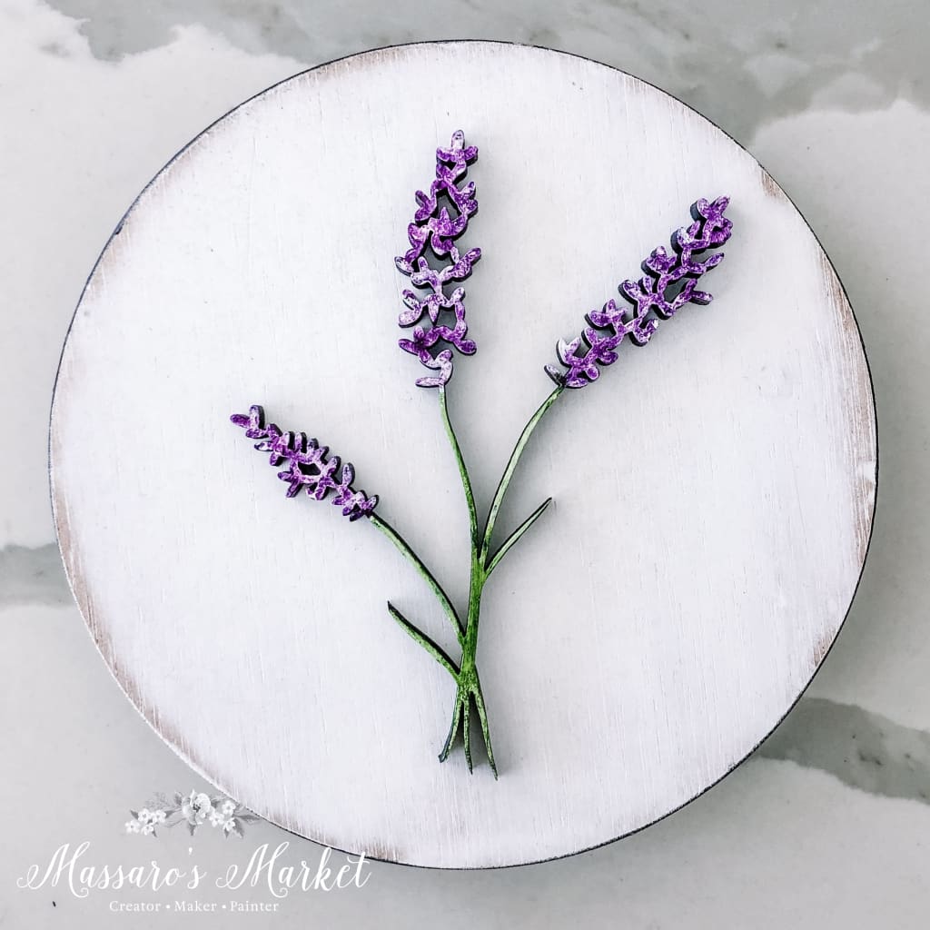 Lavender Floral Shelf Sitter Round Home Decor