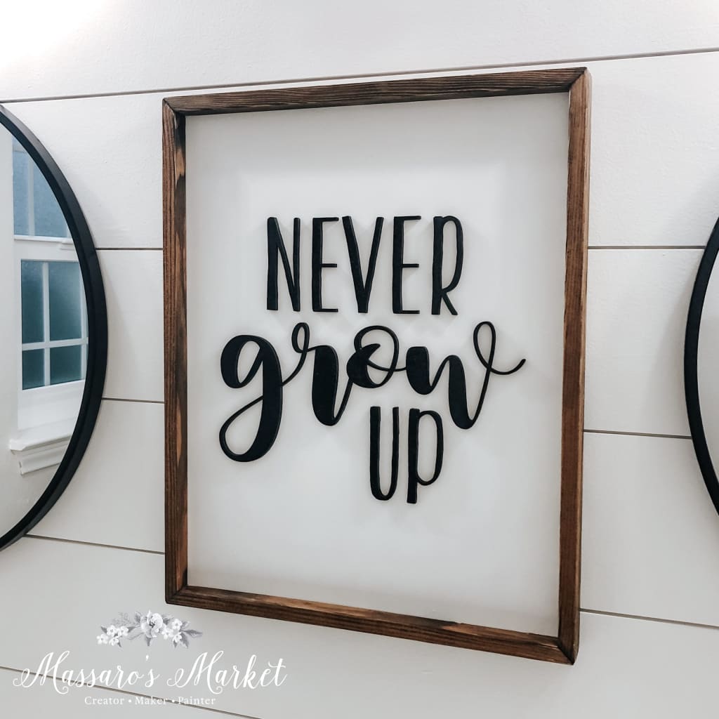 Never Grow Up Wall Art Nursery Decor Gallery