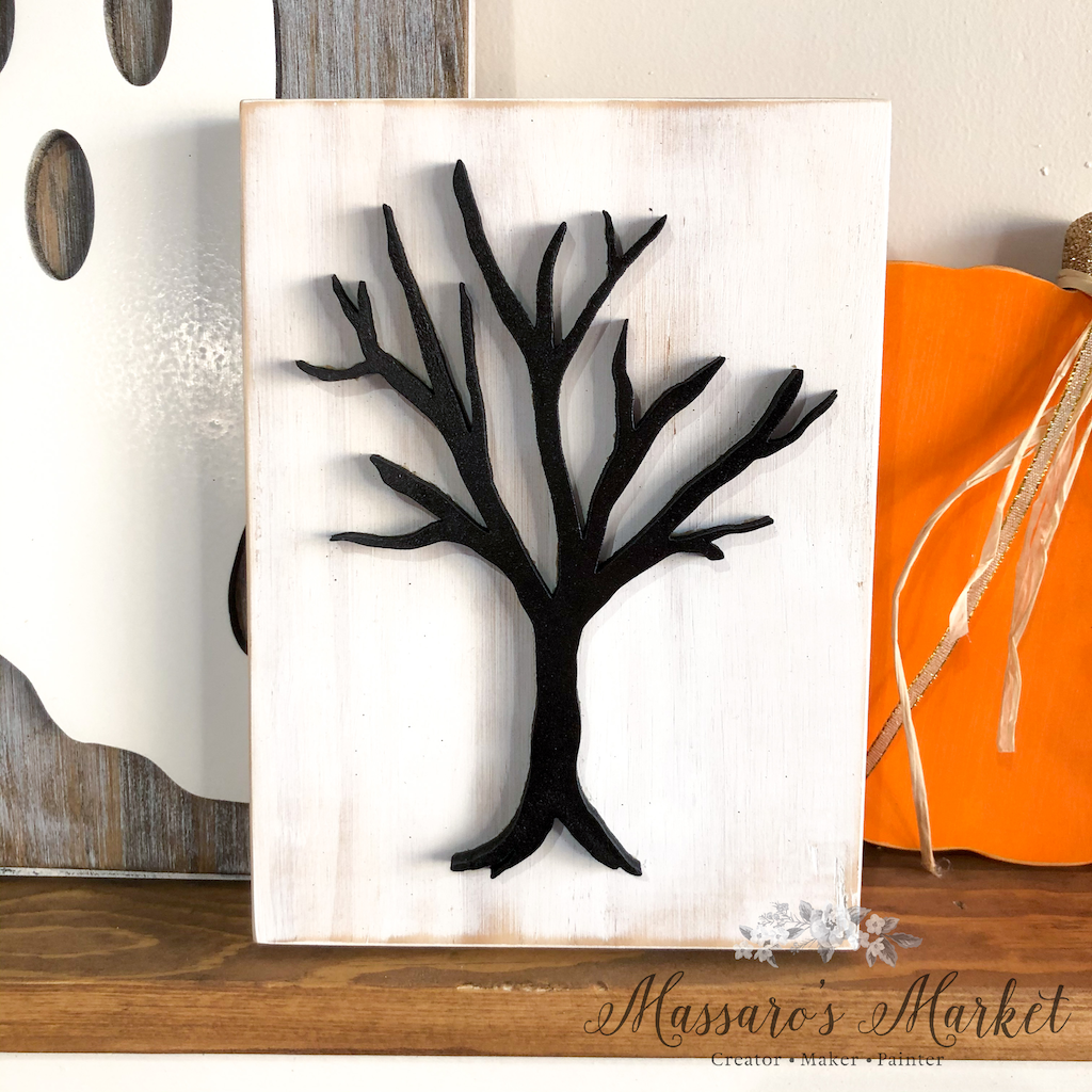 Spooky Tree, Black and White Halloween Decor